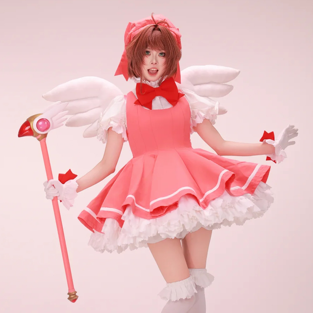 Anime Cosplay Event - Kinomoto Sakura Cosplay Różowa Sukienka Lolita