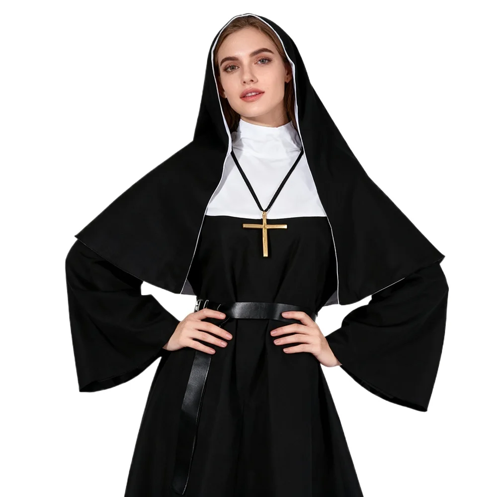 Anime Cosplay Nun - Kostium zakonnicy na Halloween, tradycyjny strój