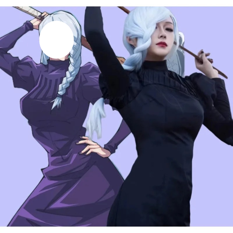 Anime Cosplay Black Girl - Anime Meimei Jujutsu przebranie na karnawał