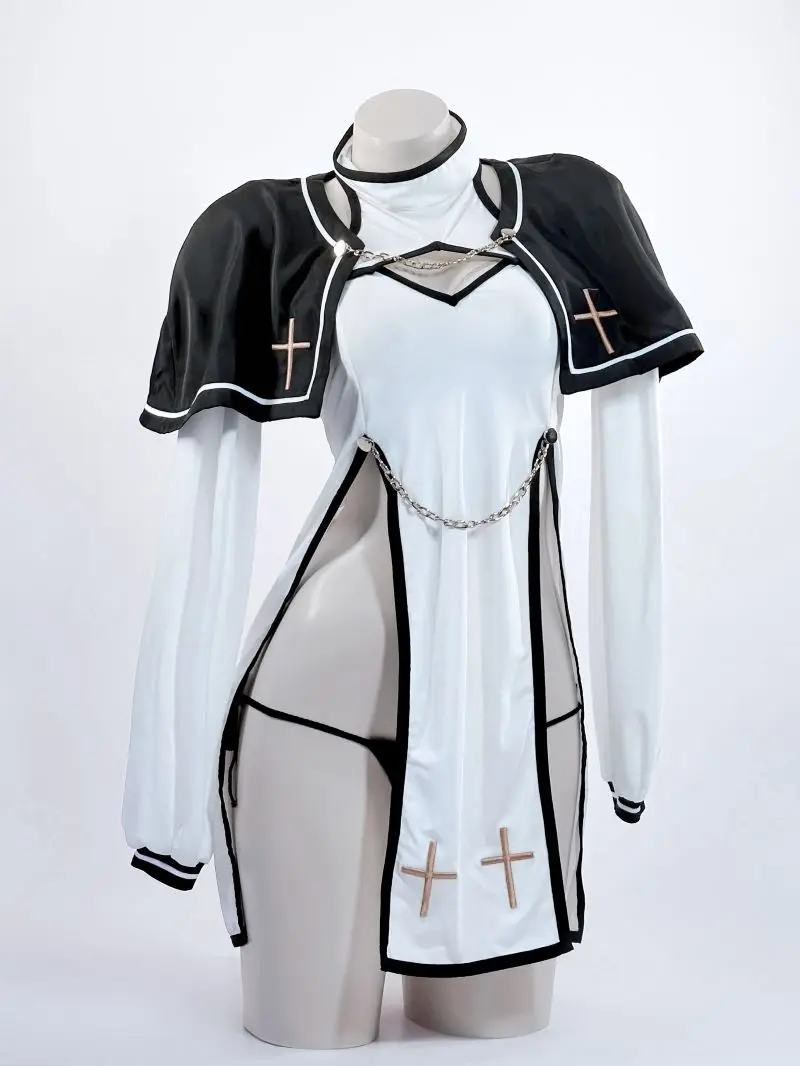 Anime Cosplay Nun - Kostium Cosplay Kapłana Purgatorium Oryginalny Projekt