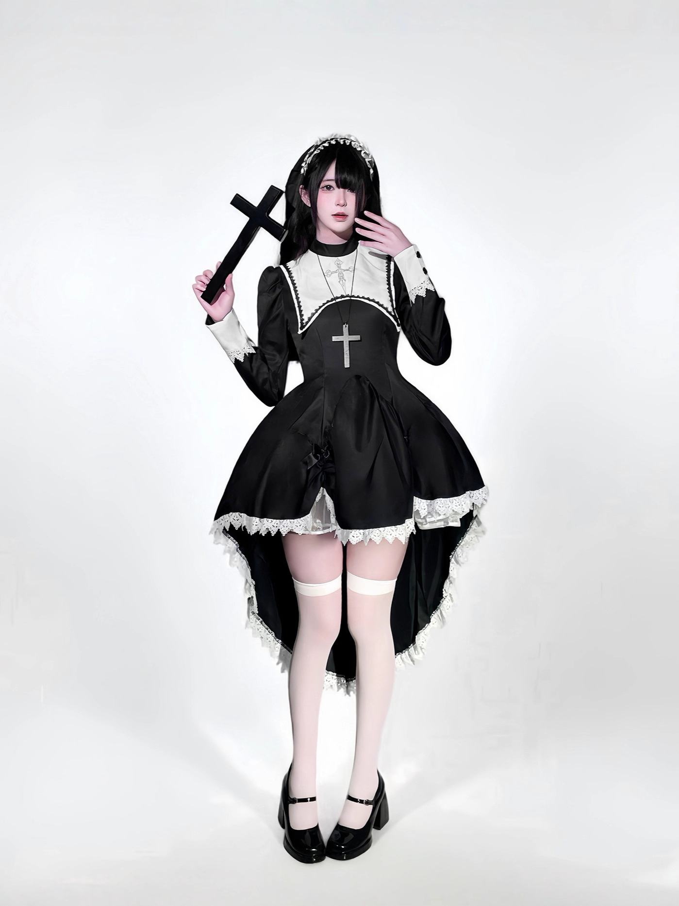 Anime Cosplay Nun - Kostium zakonnicy w stylu gotyckim z