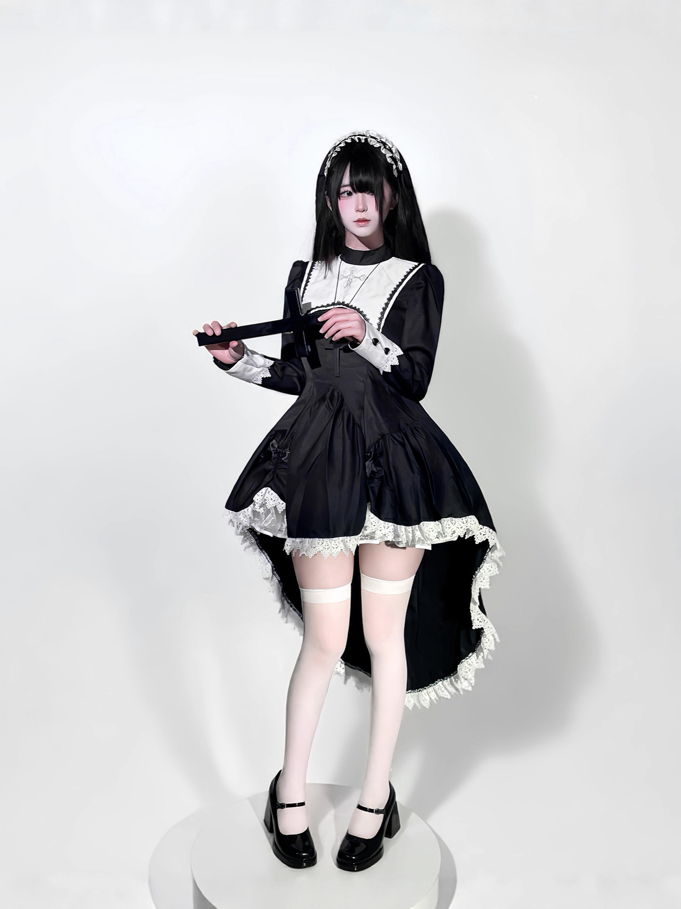 Kostium zakonnicy w stylu goty – Anime Cosplay Nun recenzja i cena