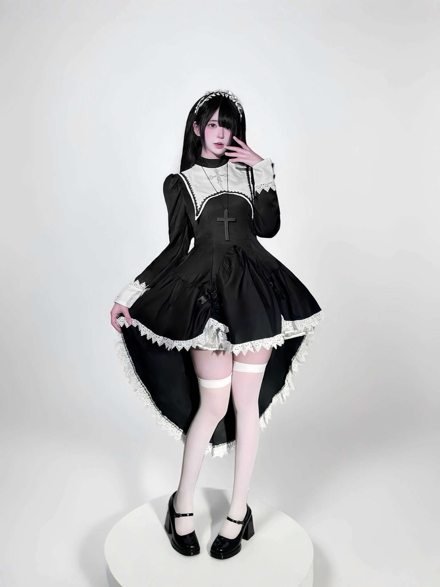 Kostium zakonnicy w stylu goty – Anime Cosplay Nun recenzja i cena